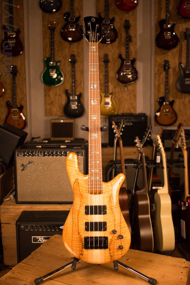 Spector NS-4 Bass Natural Spalted Maple Bass Player Live Display Aguilar