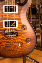 PRS Custom 24 Semi Hollow Ish Guitars Exclusive Wood Library Black Gold Burst Mahogany