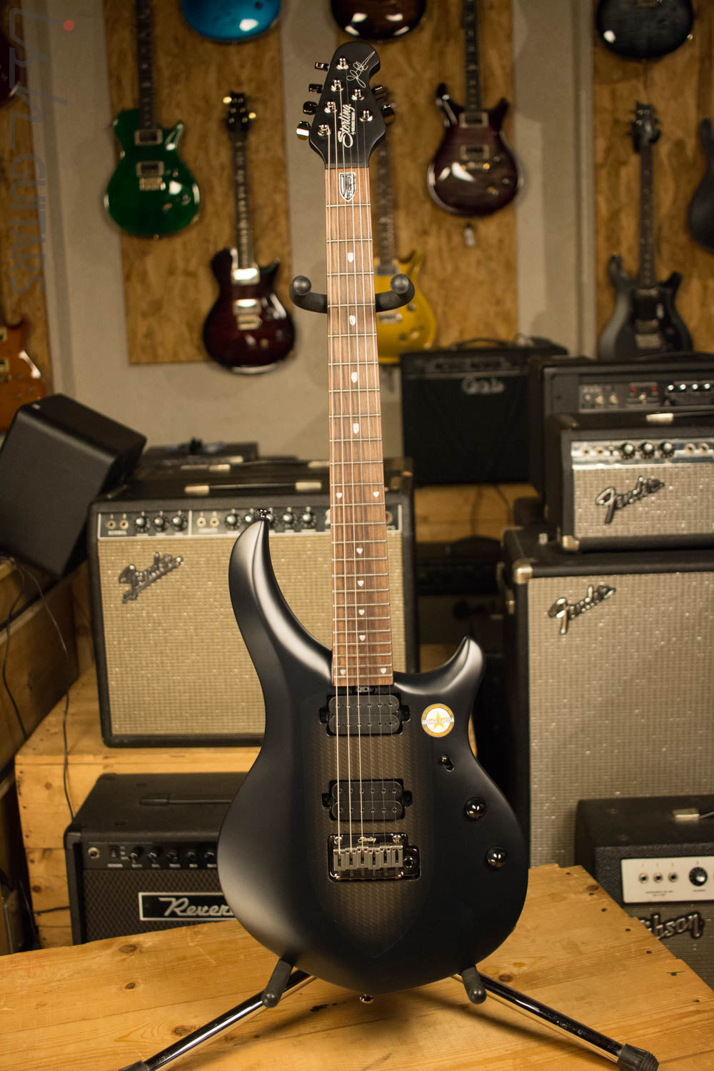Sterling by Music Man MAJ100-ICR John Petrucci Signature Series Majesty Electric Guitar Stealth Black