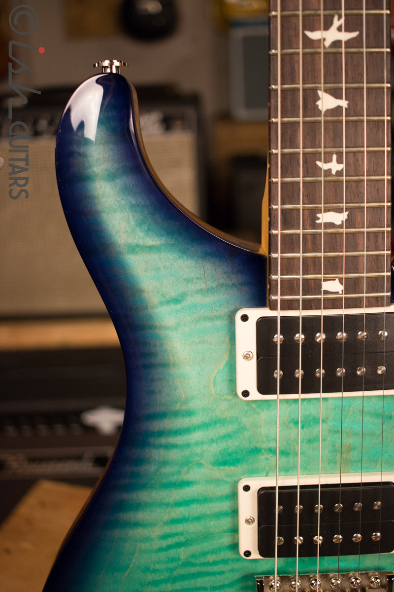 Paul Reed Smith PRS CE24 Custom Color Trippy Aqua Burst Natural Back