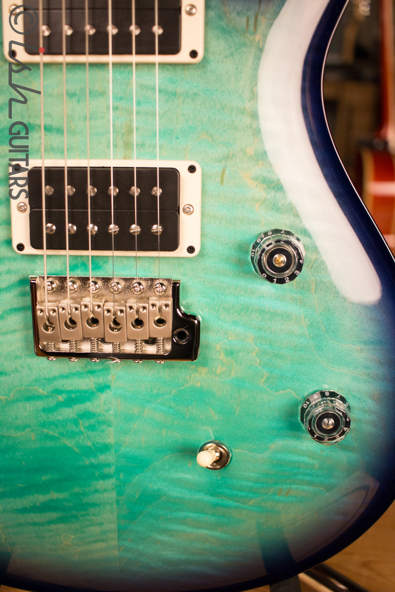 Paul Reed Smith PRS CE24 Custom Color Trippy Aqua Burst Natural Back