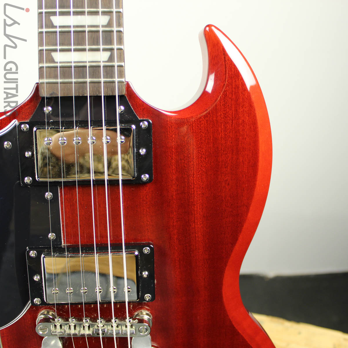 2014 Epiphone G-400 SG Pro Left Handed Cherry w/ Bigsby – Ish Guitars