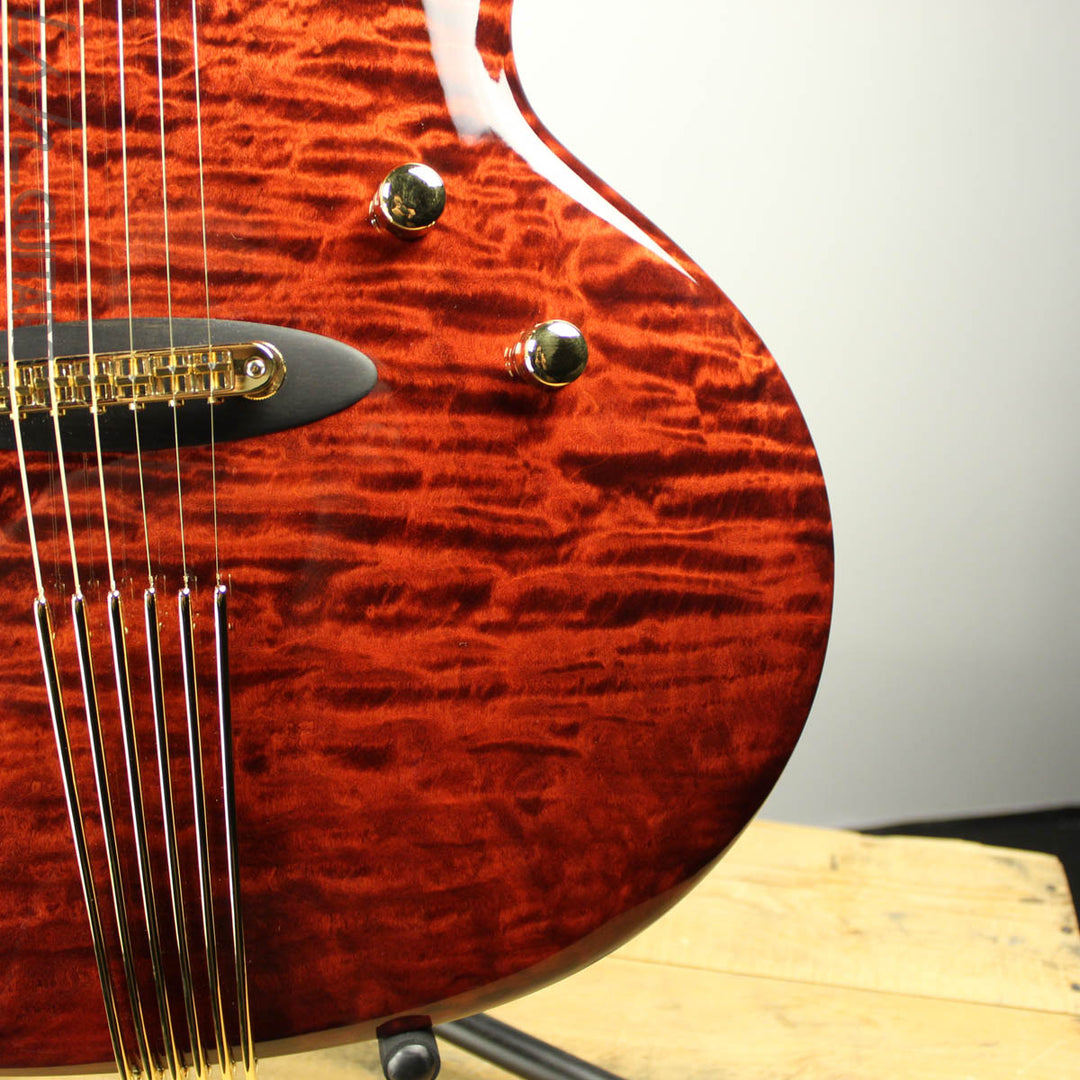 NAMM 2018 Jens Ritter The Third Rose Princess Isabella Guitar Quilted Maple 24K Gold Inlays