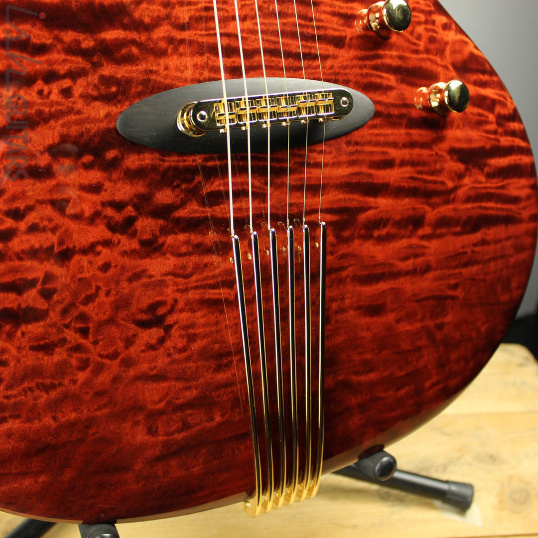 NAMM 2018 Jens Ritter The Third Rose Princess Isabella Guitar Quilted Maple 24K Gold Inlays