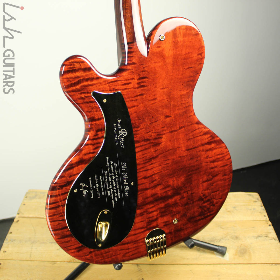 NAMM 2018 Jens Ritter The Third Rose Princess Isabella Guitar Quilted Maple 24K Gold Inlays