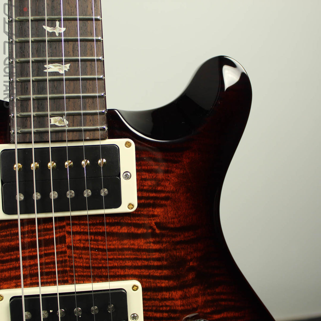 2018 PRS Paul Reed Smith Custom 24 Piezo 10 Top Dark Cherry Wrap Burst Custom Color