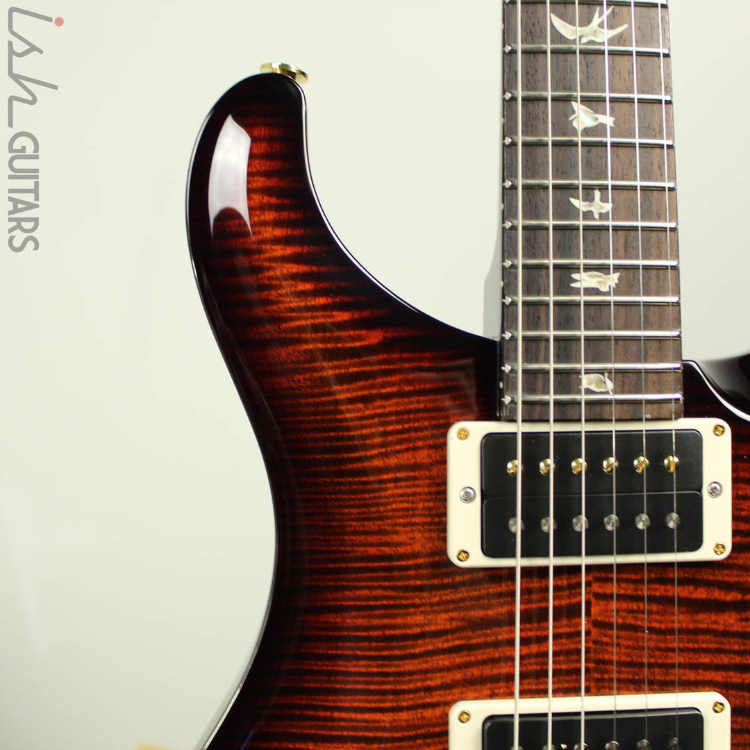 2018 PRS Paul Reed Smith Custom 24 Piezo 10 Top Dark Cherry Wrap Burst Custom Color