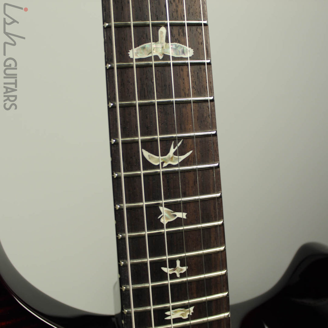 2018 PRS Paul Reed Smith Custom 24 Piezo 10 Top Dark Cherry Wrap Burst Custom Color