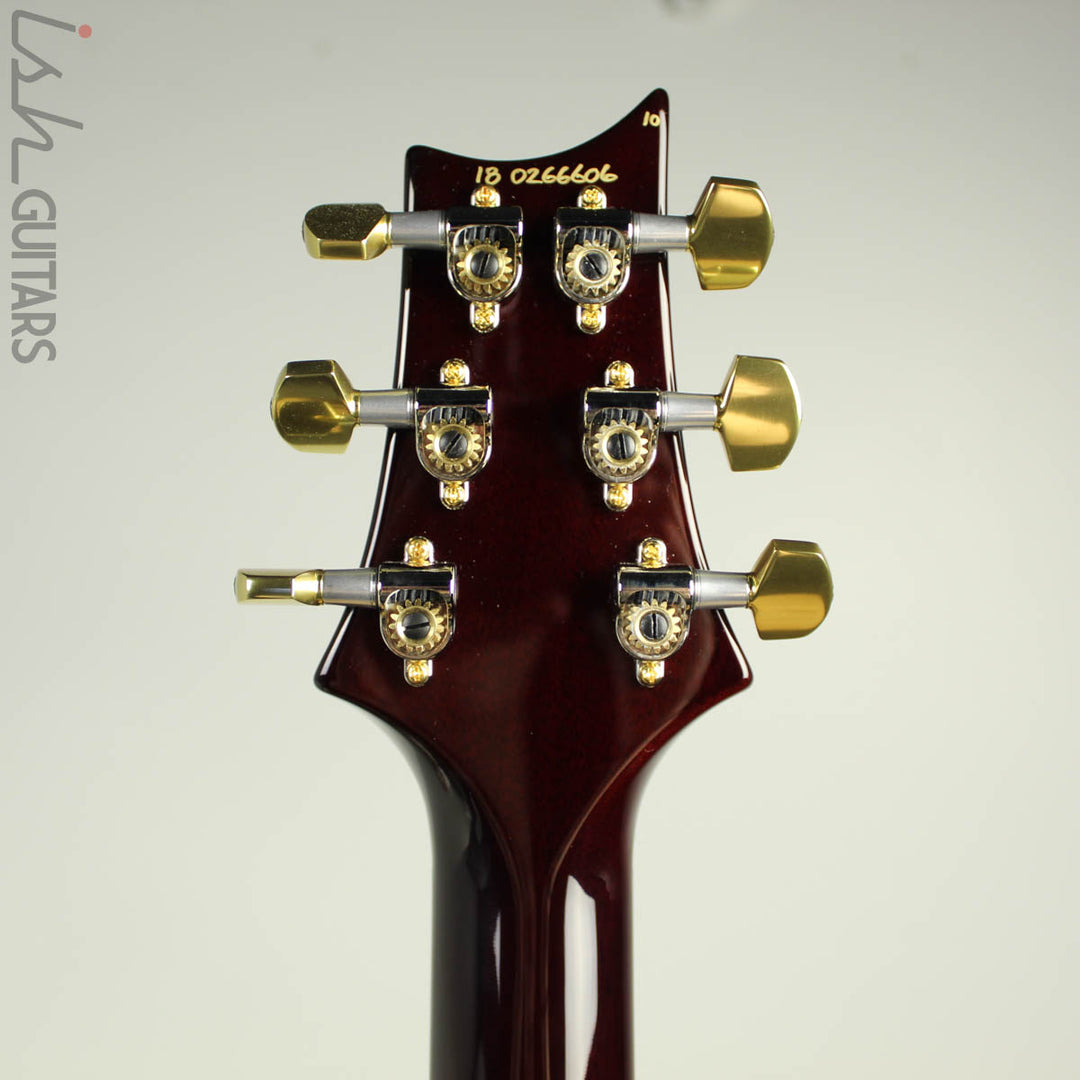 2018 PRS Paul Reed Smith Custom 24 Piezo 10 Top Dark Cherry Wrap Burst Custom Color
