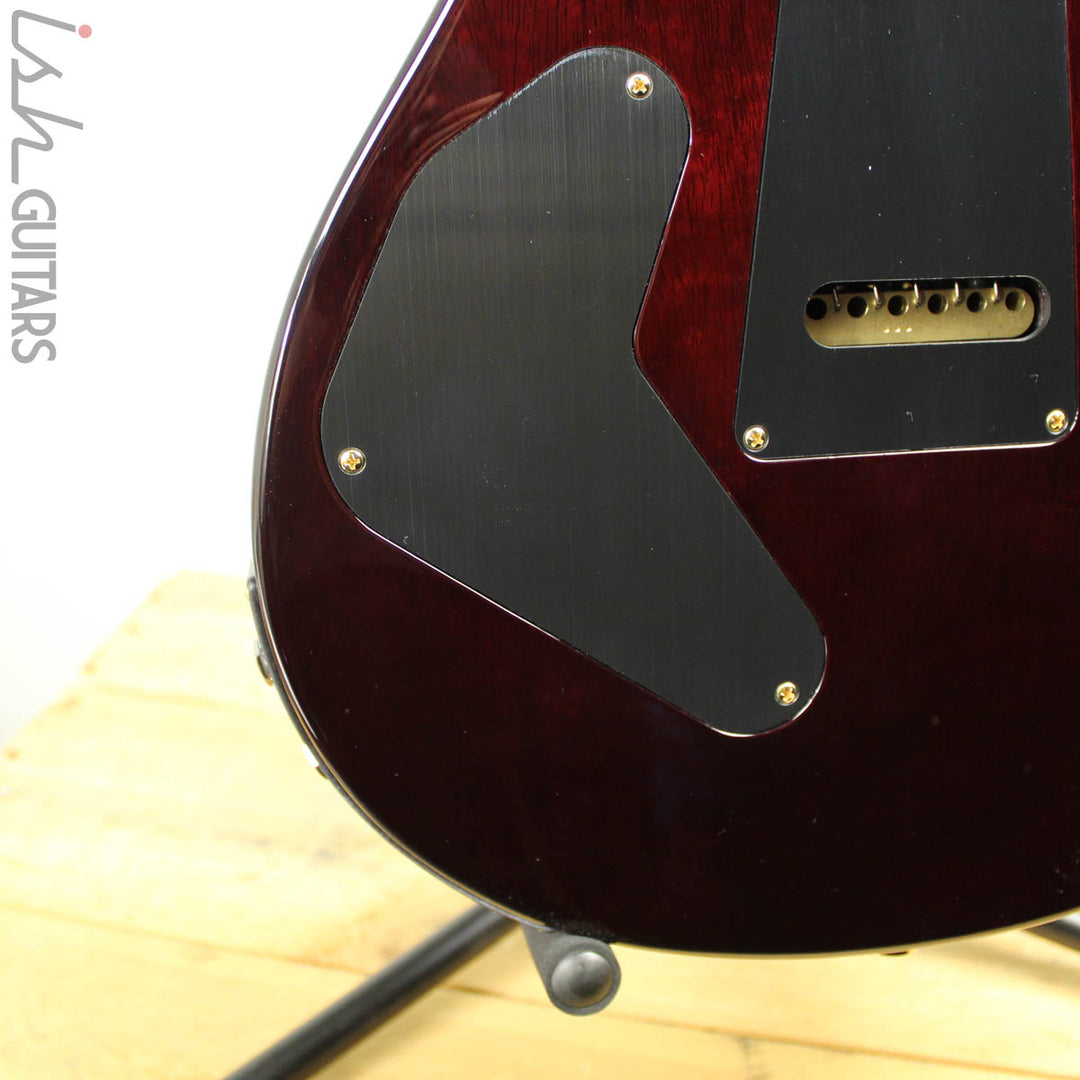2018 PRS Paul Reed Smith Custom 24 Piezo 10 Top Dark Cherry Wrap Burst Custom Color