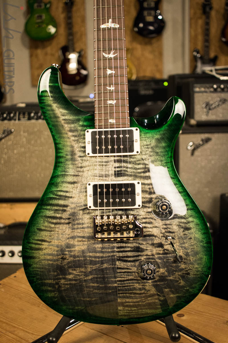 2018 PRS Paul Reed Smith Custom 24 Evergreen Charcoal Burst Pattern Thin
