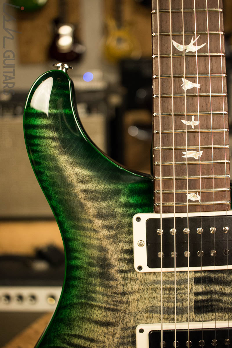 2018 PRS Paul Reed Smith Custom 24 Evergreen Charcoal Burst Pattern Thin