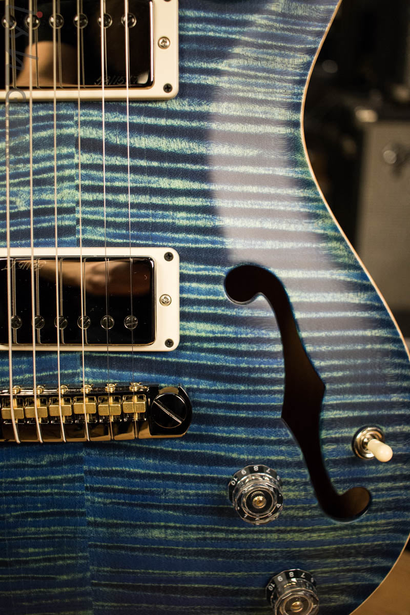 Paul Reed Smith Wood Library Hollowbody I Satin River Blue w/ Matching Flamed Maple Neck