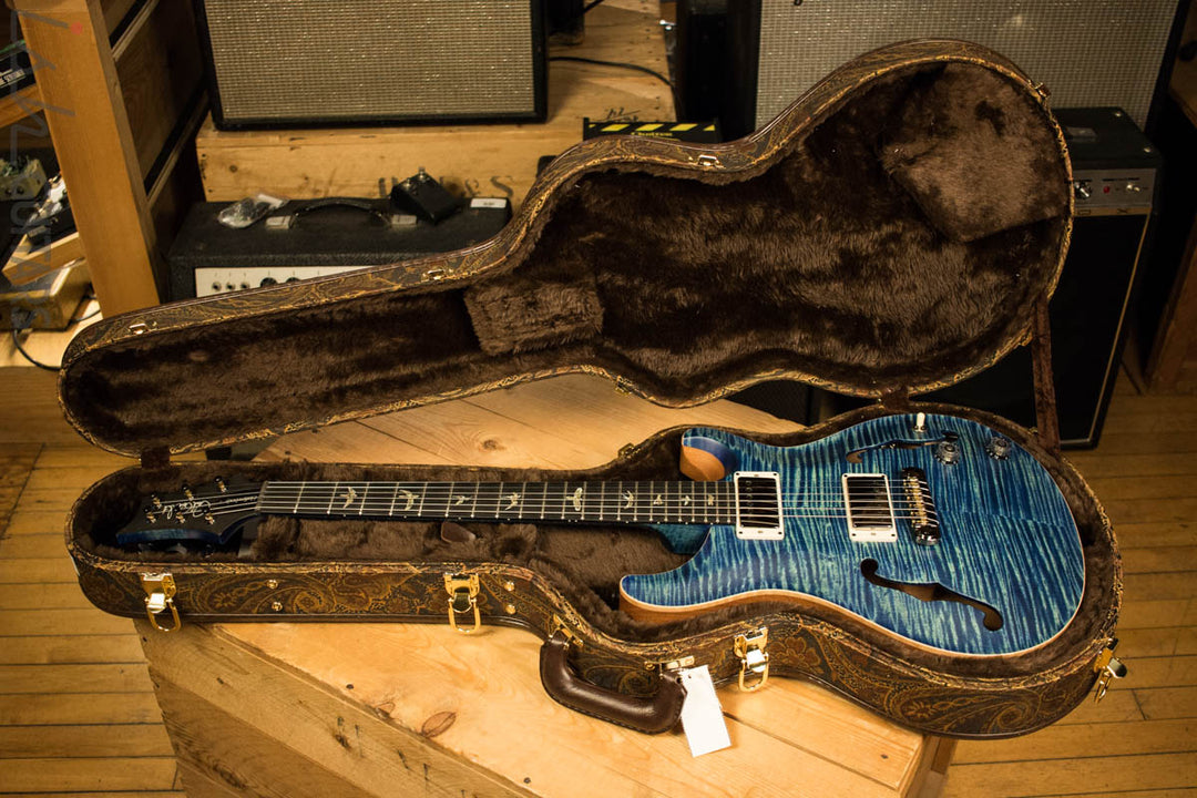 Paul Reed Smith Wood Library Hollowbody I Satin River Blue w/ Matching Flamed Maple Neck