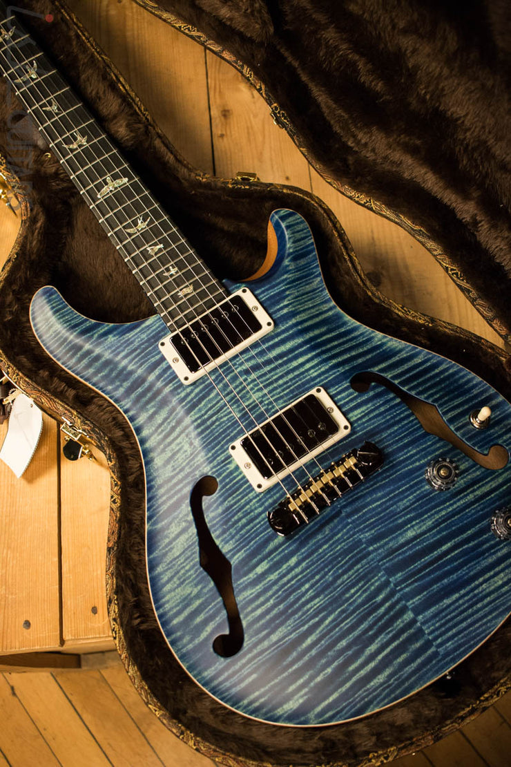 Paul Reed Smith Wood Library Hollowbody I Satin River Blue w/ Matching Flamed Maple Neck