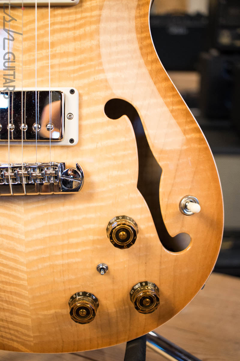 2018 PRS Experience Hollowbody II Piezo Vintage Natural Burst 10 Top INSANE FLAME