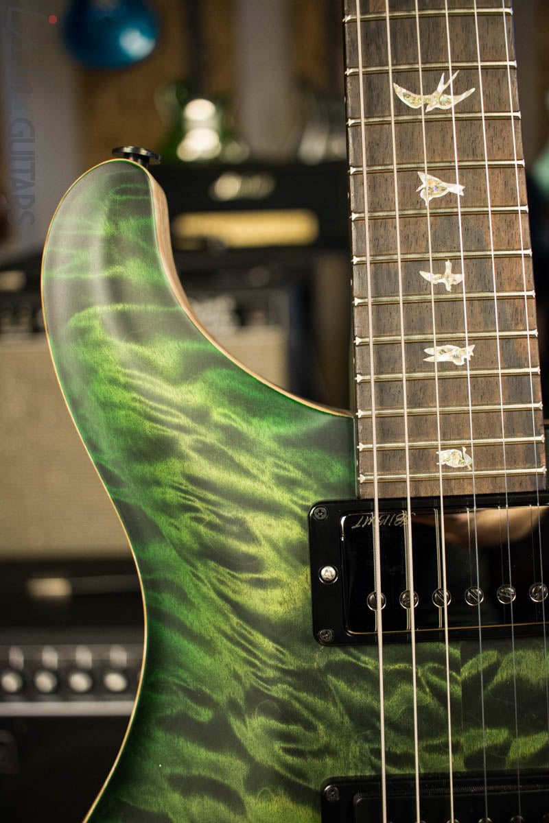 Paul Reed Smith Wood Library Satin Jade Green Burst Quilted Maple 10 Top Custom 24-08