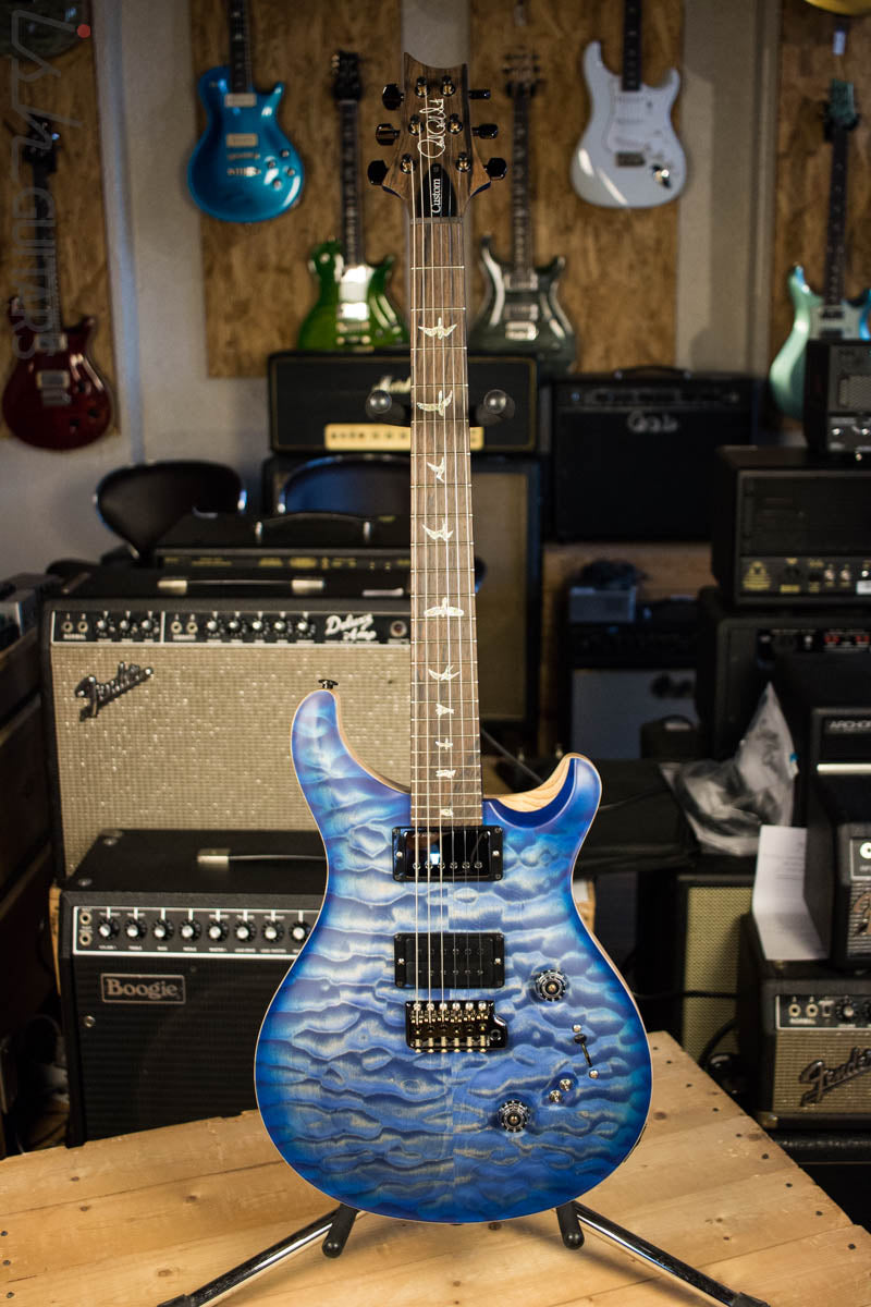 Paul Reed Smith Wood Library Custom 24/08 Satin Faded Blue Burst Quilted Maple Top Swamp Ash Body
