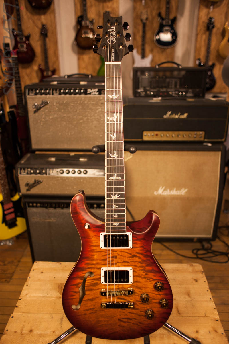Paul Reed Smith PRS McCarty 594 Semi-Hollow Wood Library Dark Cherry Sunburst Satin Finish