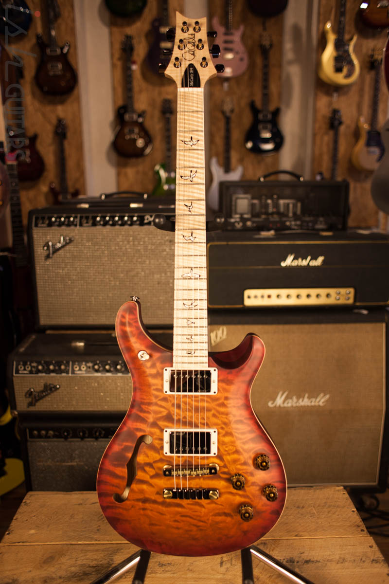 Paul Reed Smith PRS McCarty 594 Semi-Hollow Wood Library ONE PIECE Top Dark Cherry Sunburst Satin Finish