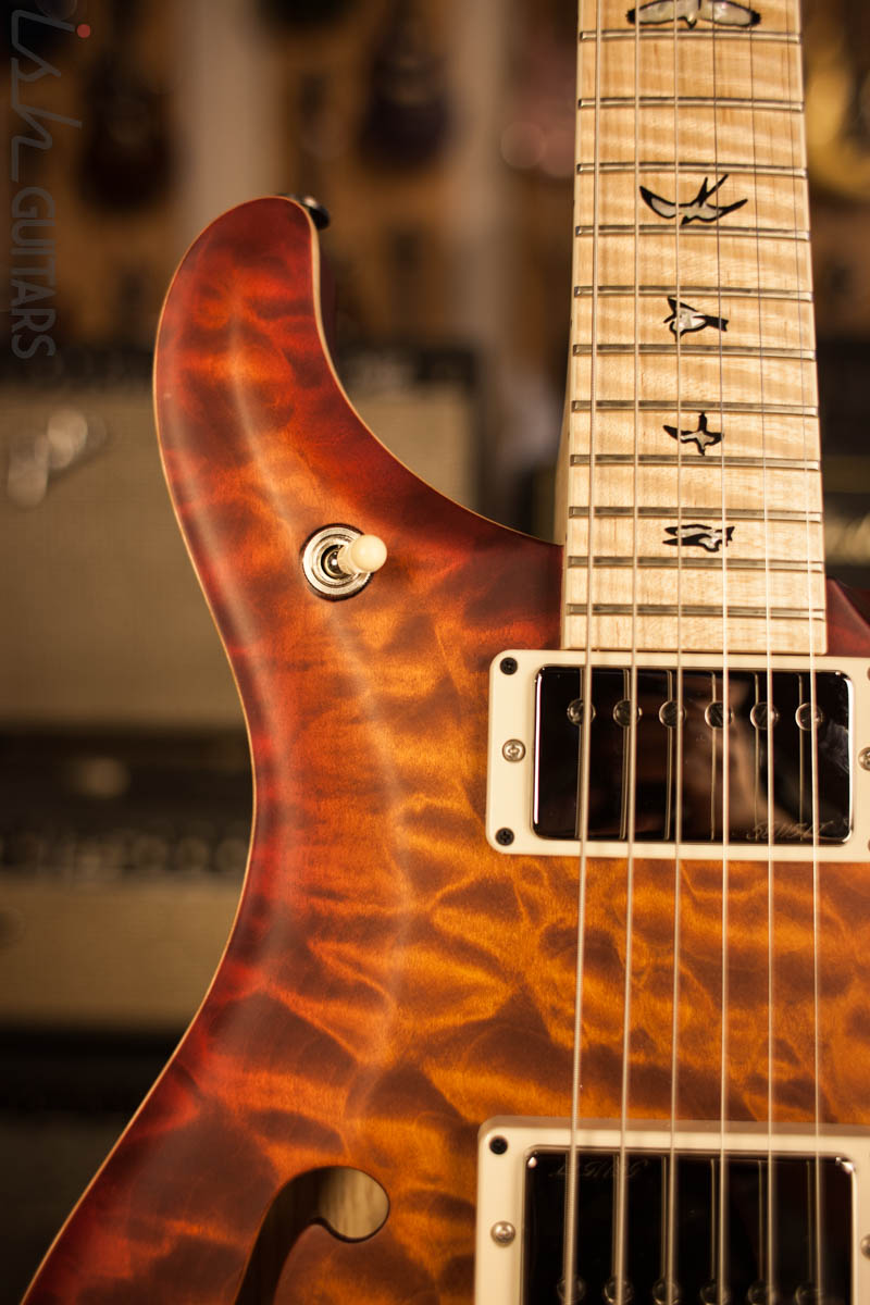 Paul Reed Smith PRS McCarty 594 Semi-Hollow Wood Library ONE PIECE Top Dark Cherry Sunburst Satin Finish
