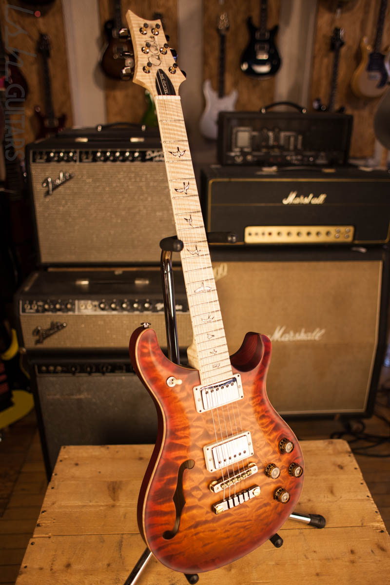 Paul Reed Smith PRS McCarty 594 Semi-Hollow Wood Library ONE PIECE Top Dark Cherry Sunburst Satin Finish