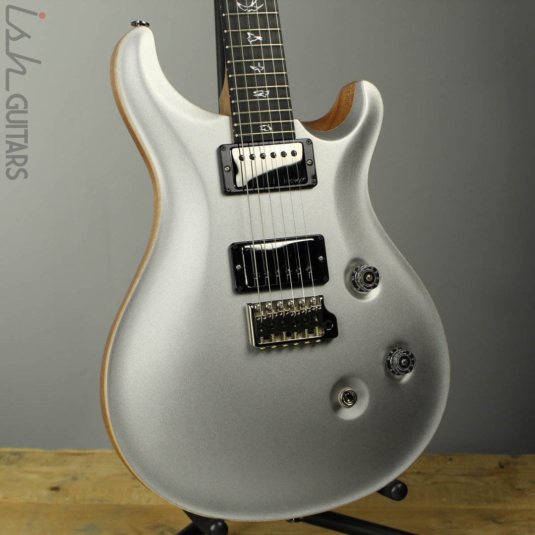 PRS Paul Reed Smith Wood Library Custom 24 Platinum Metallic Silver (DEMO VIDEO)