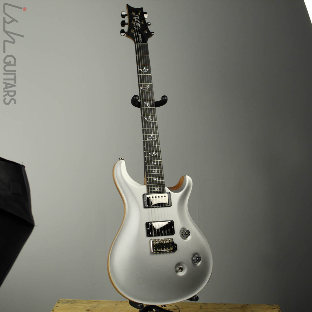 PRS Paul Reed Smith Wood Library Custom 24 Platinum Metallic Silver (DEMO VIDEO)