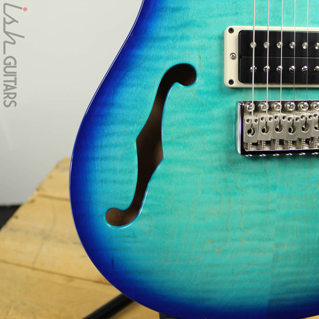 Paul Reed Smith PRS CE24 Semi-Hollow Blue Matteo w/ Painted Neck