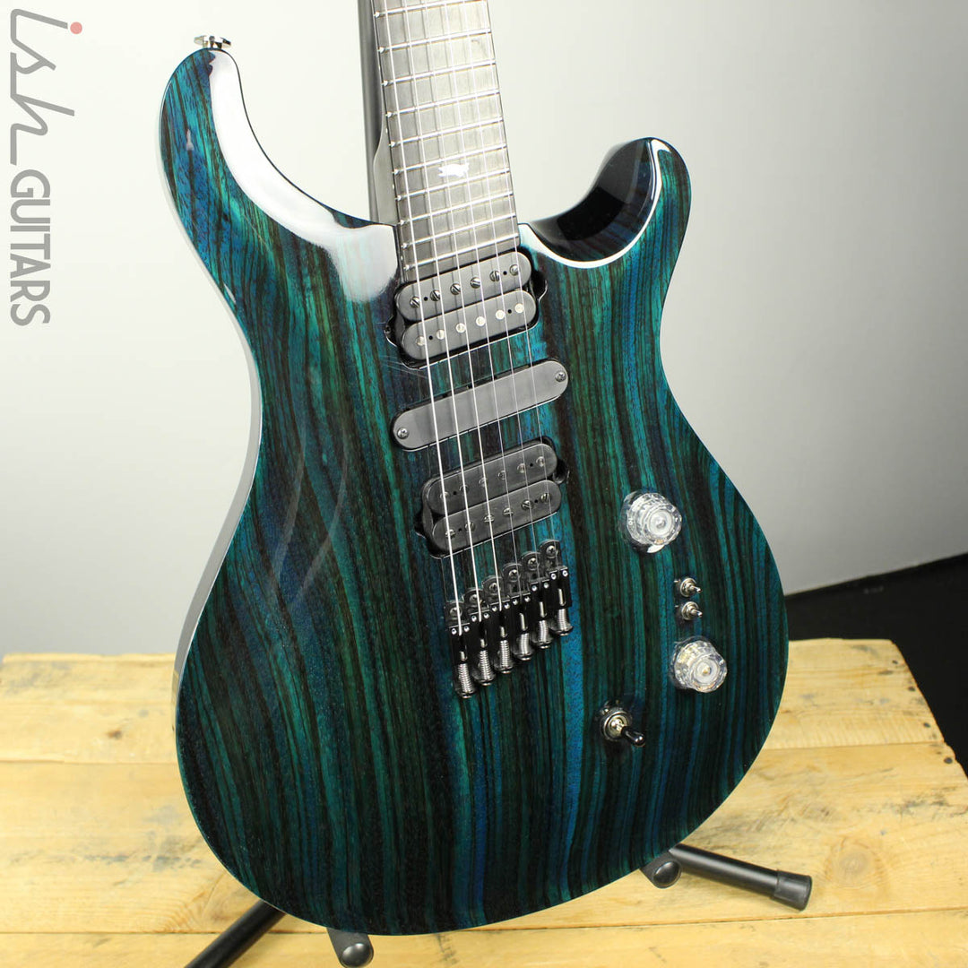 2018 PRS Paul Reed Smith Private Stock Custom 24 Multi Scale Zebrawood Dark Blue Glow Smoked Burst
