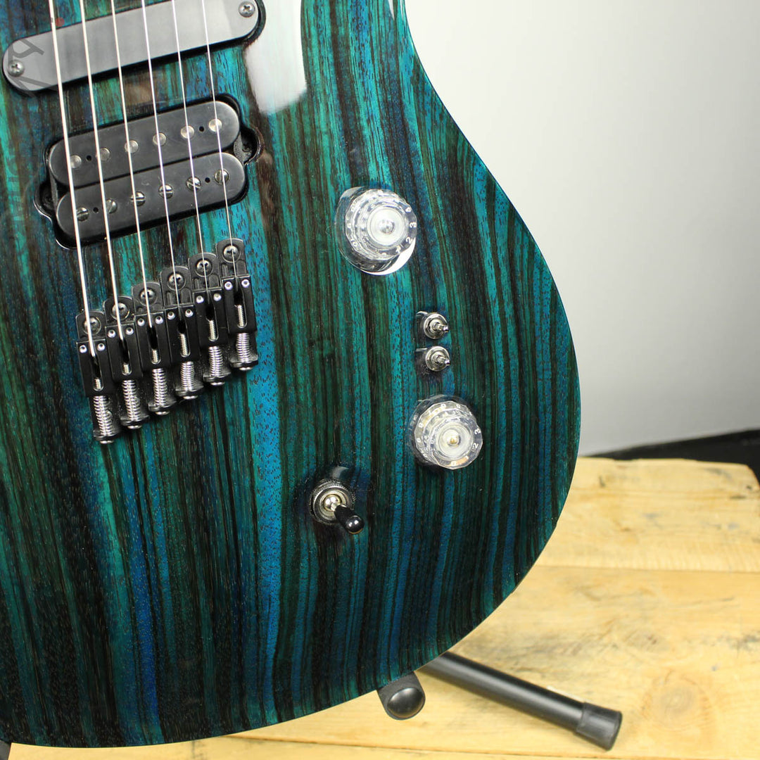 2018 PRS Paul Reed Smith Private Stock Custom 24 Multi Scale Zebrawood Dark Blue Glow Smoked Burst