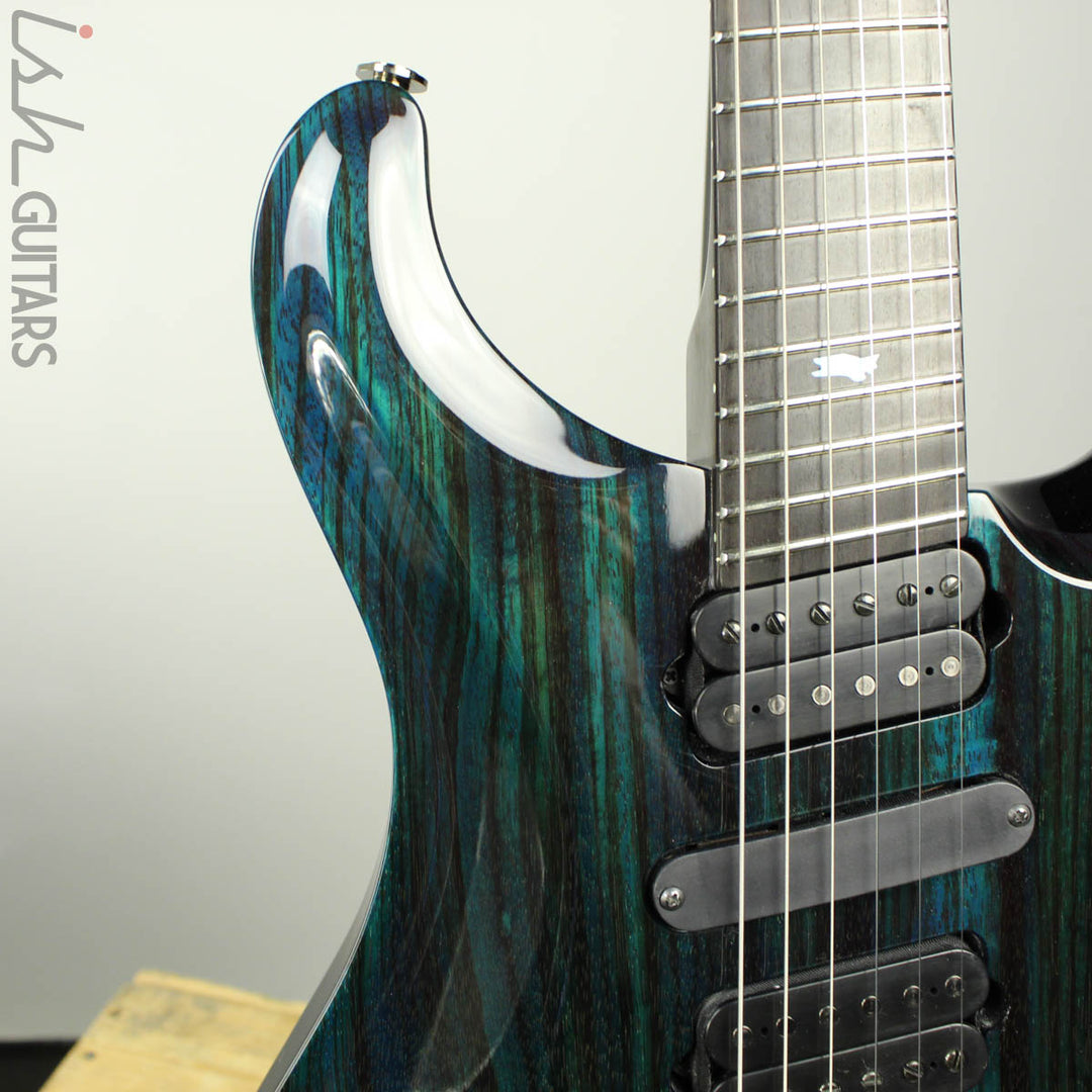 2018 PRS Paul Reed Smith Private Stock Custom 24 Multi Scale Zebrawood Dark Blue Glow Smoked Burst