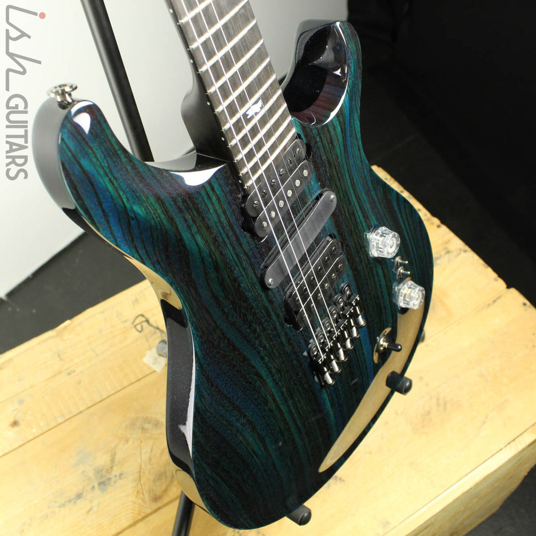 2018 PRS Paul Reed Smith Private Stock Custom 24 Multi Scale Zebrawood Dark Blue Glow Smoked Burst