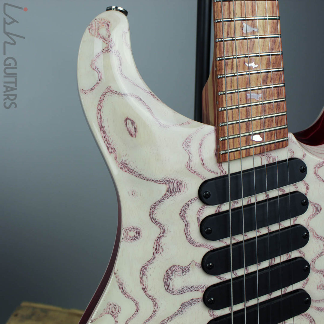 PRS Paul Reed Smith Private Stock Custom 24 Multi-Scale Figured Swamp Ash White Wash Red Grainfiller