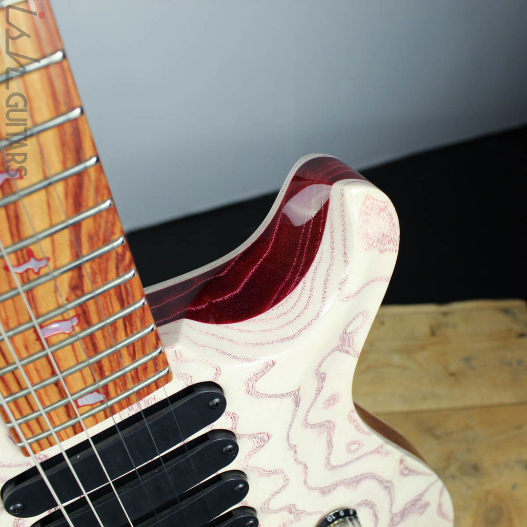 PRS Paul Reed Smith Private Stock Custom 24 Multi-Scale Figured Swamp Ash White Wash Red Grainfiller
