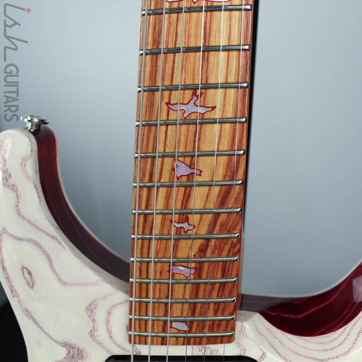 PRS Paul Reed Smith Private Stock Custom 24 Multi-Scale Figured Swamp Ash White Wash Red Grainfiller