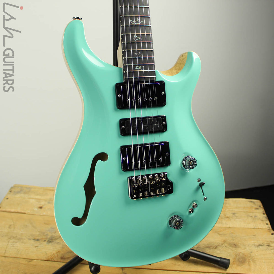 2019 PRS Wood Library Special 22 Semi-Hollow Opaque Seafoam Green