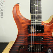 PRS Wood Library Special 22 Semi-Hollow 10 Top Fire Red to Black Gray Fade Satin
