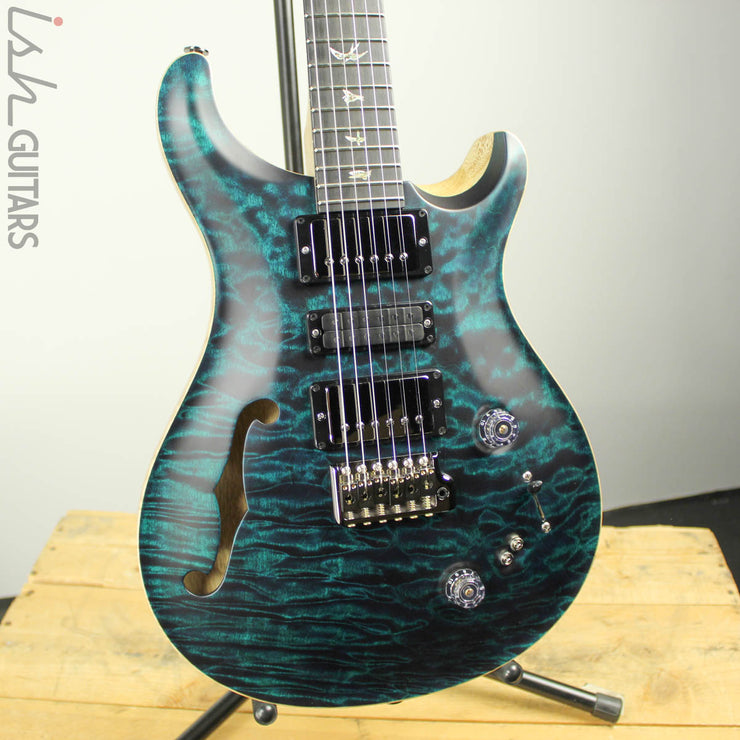 2019 PRS Wood Library Special 22 Semi-Hollow Blue Green Satin 10 Top 1 Piece Quilt