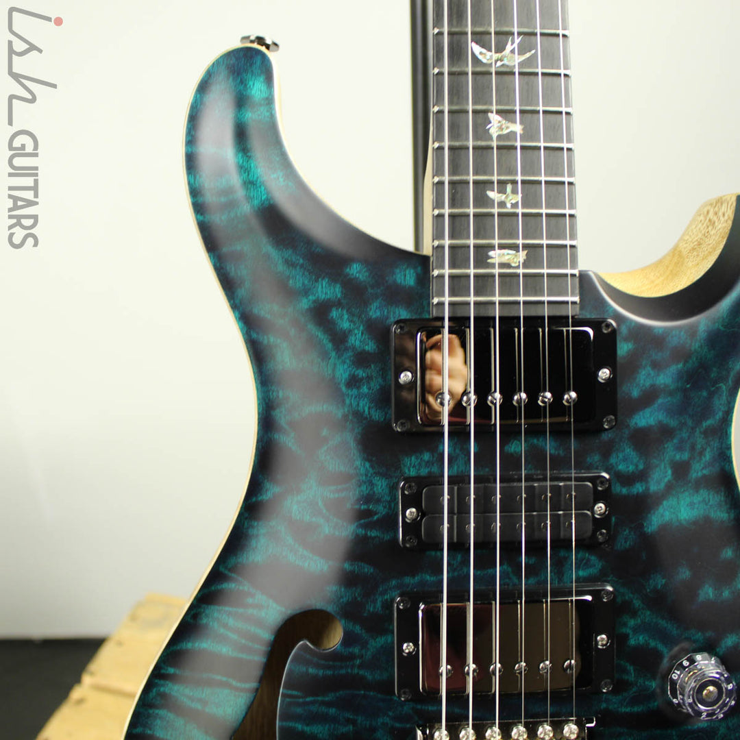 2019 PRS Wood Library Special 22 Semi-Hollow Blue Green Satin 10 Top 1 Piece Quilt