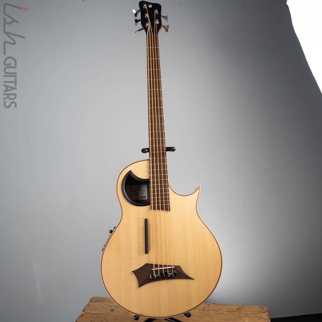 2020 Warwick Alien 5 String Acoustic Bass Guitar Natural Transparent Satin