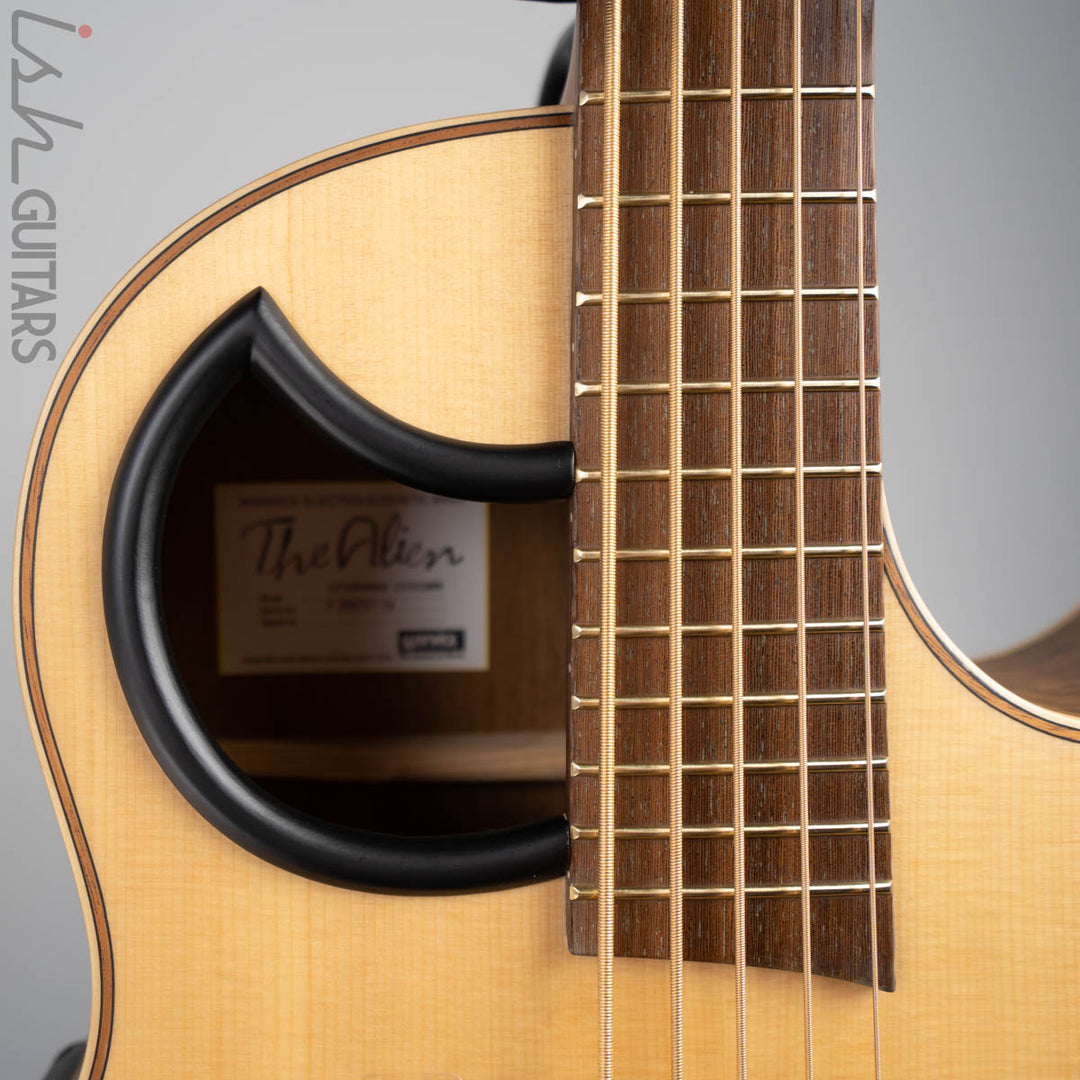 2020 Warwick Alien 5 String Acoustic Bass Guitar Natural Transparent Satin