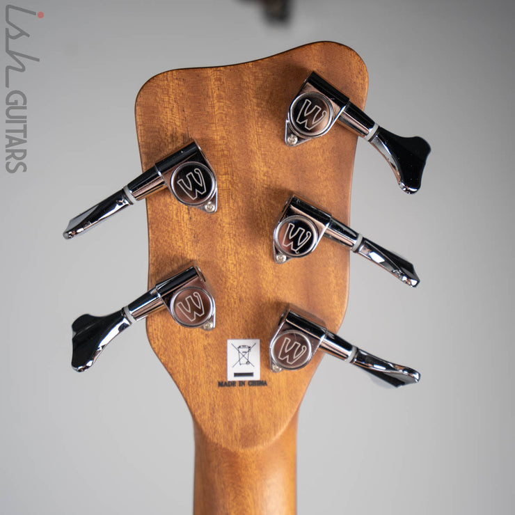 2020 Warwick Alien 5 String Acoustic Bass Guitar Natural Transparent Satin