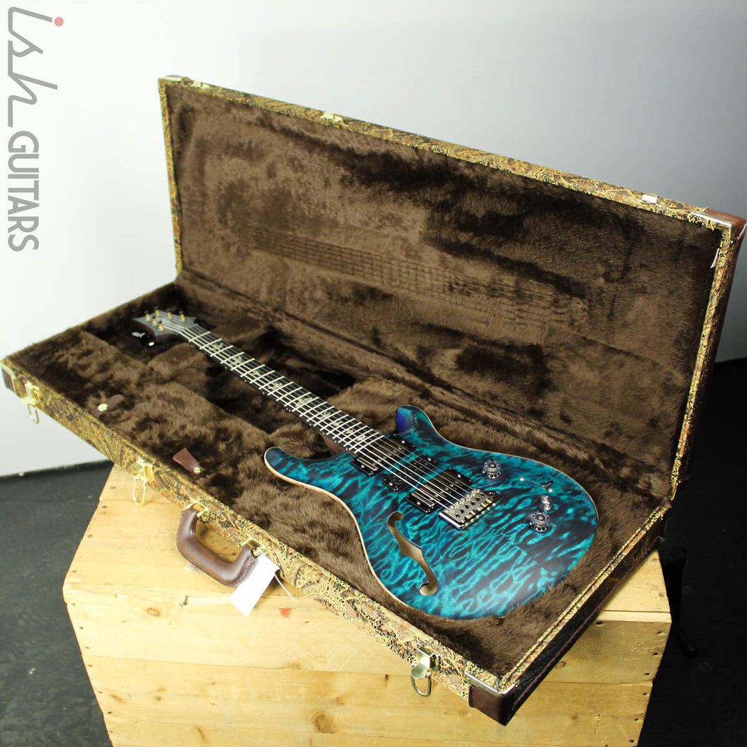 2020 Paul Reed Smith PRS Wood Library Special 22 Semi-Hollow Blue Green Satin Ash Rosewood Neck