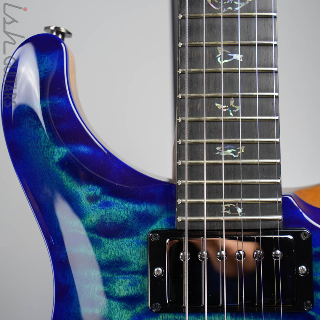 2020 Paul Reed Smith PRS Wood Library Custom 24 River Blue Blueburst Rosewood Neck