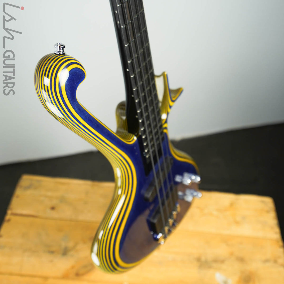 Ritter Raptor 4 String Bass Guitar Blue Yellow High Density Ply