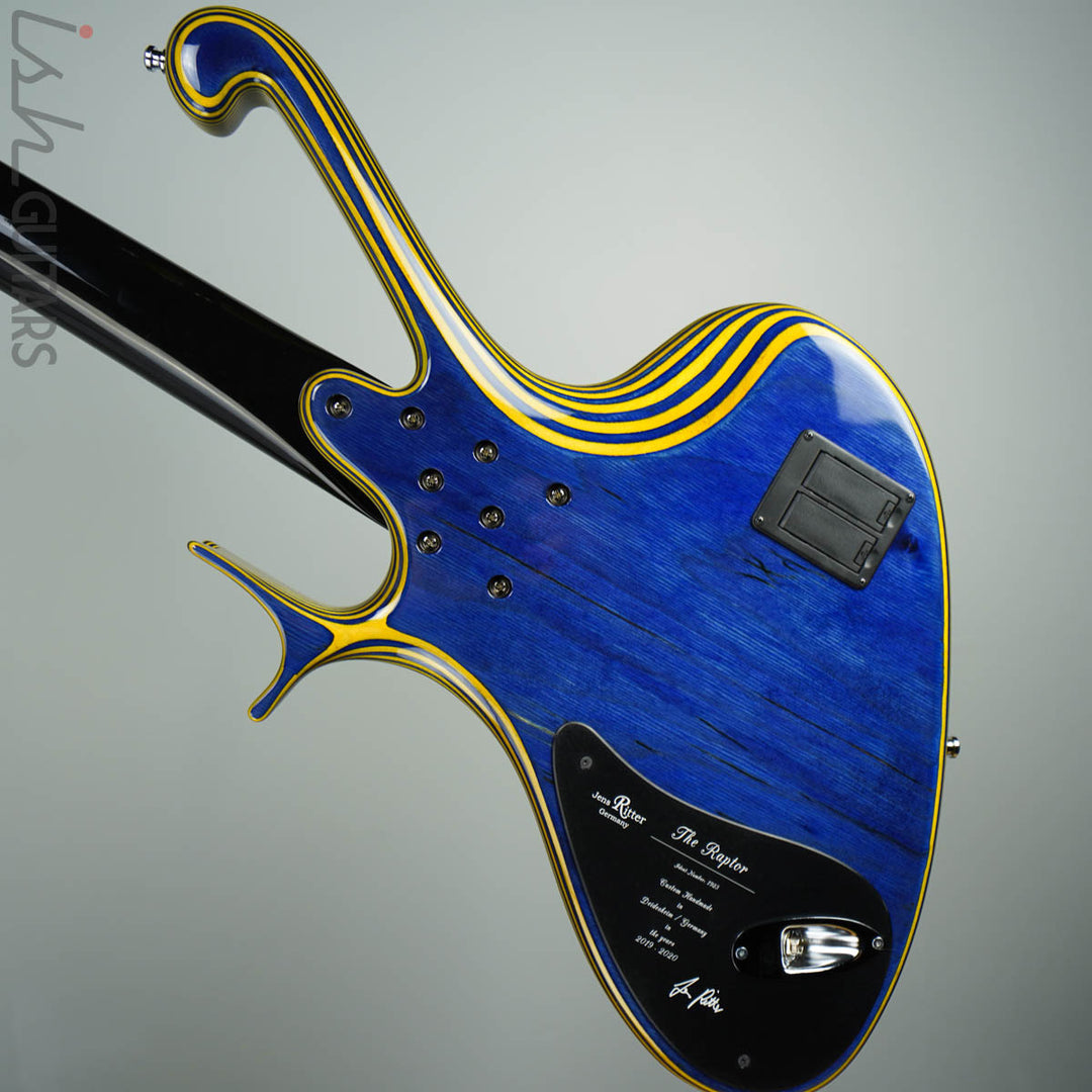 Ritter Raptor 4 String Bass Guitar Blue Yellow High Density Ply