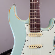 Vintage Icon Series V6 Strat Style Reliced Sonic Blue