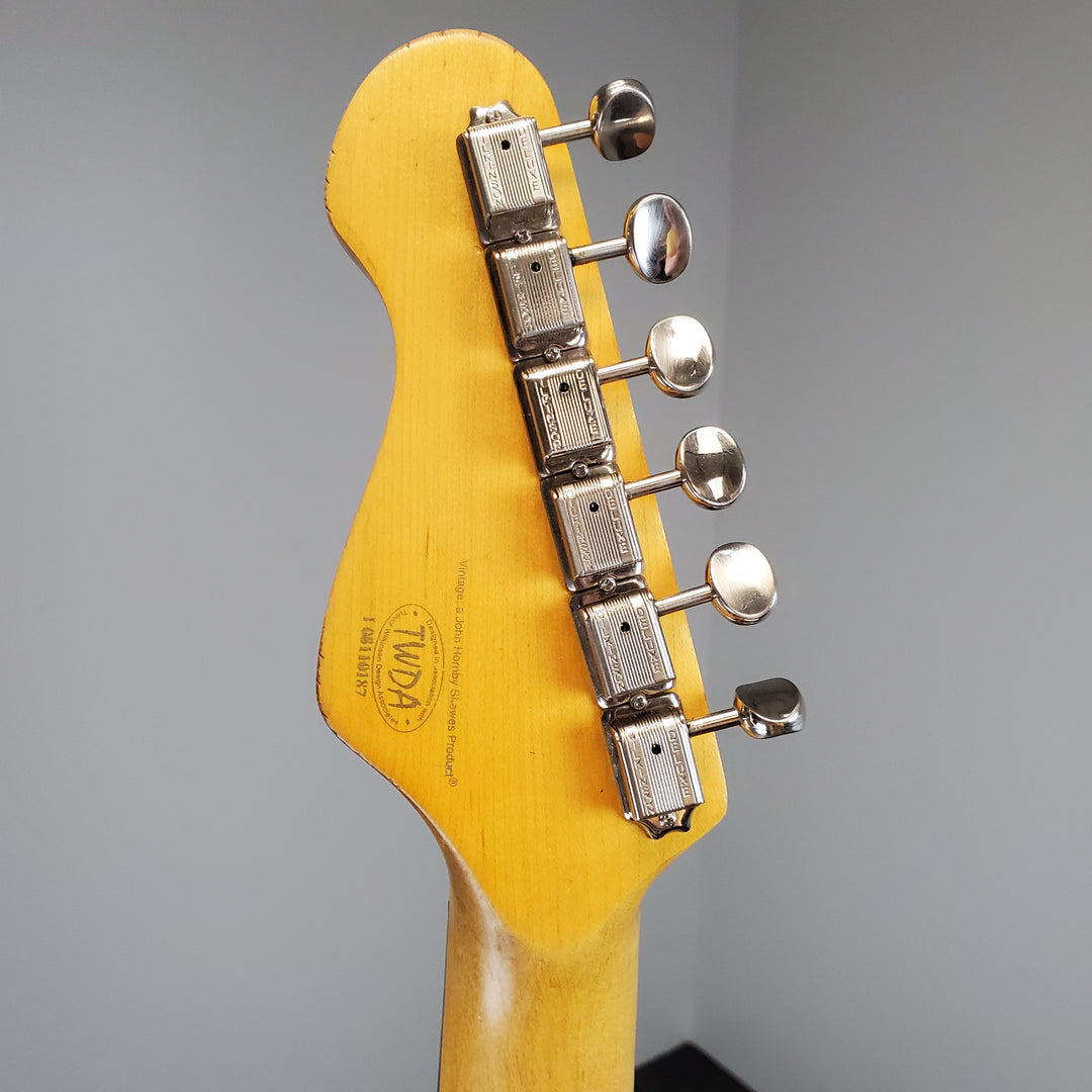 Vintage Icon Series V6 Strat Style Reliced Sonic Blue
