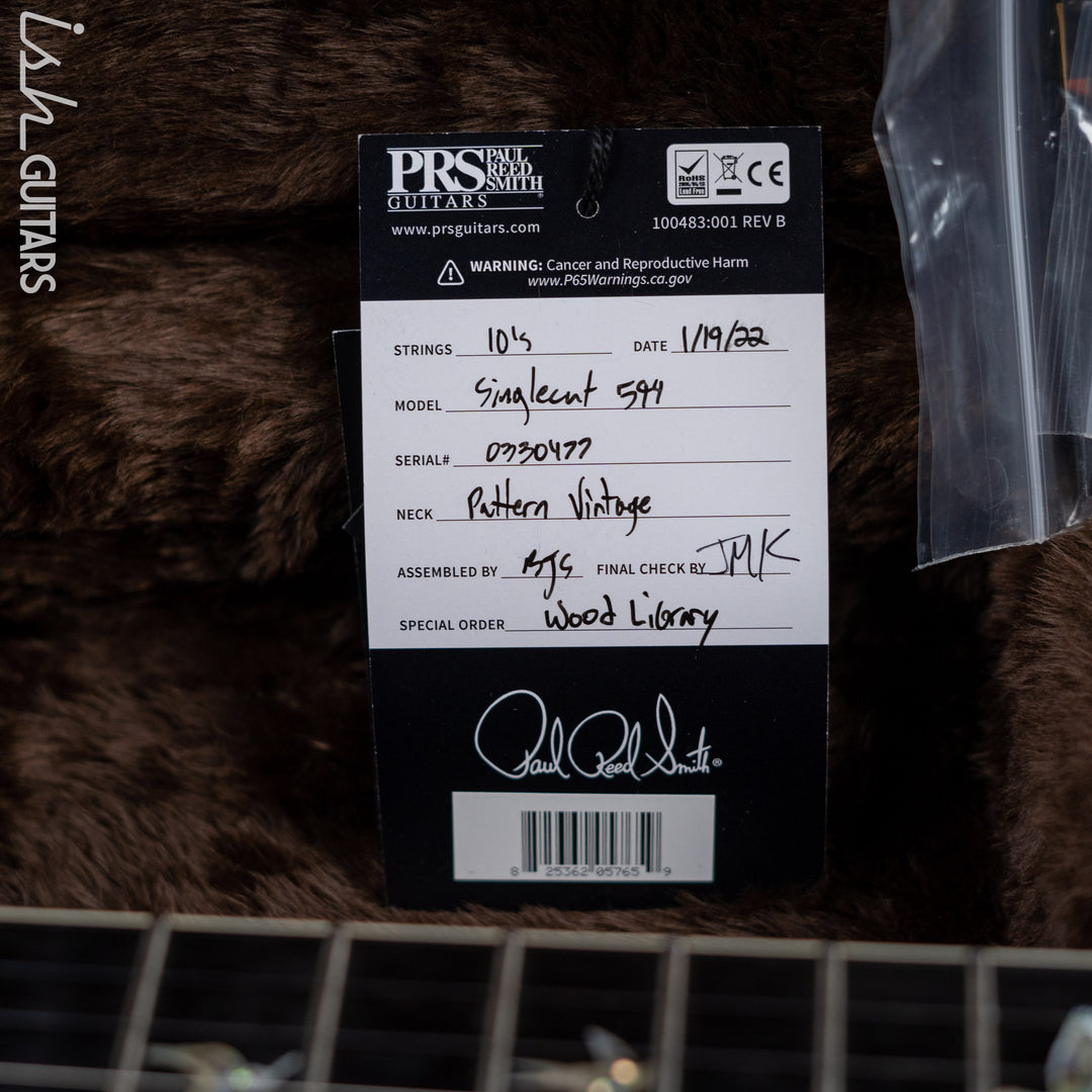 2021 PRS Wood Library McCarty 594 Singlecut 10-Top Antique Natural Satin